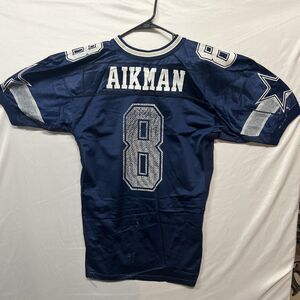 Vintage Wilson Authentic Cowboys Blue Mesh Jersey Sz 48 - Aikman Heat See Descri
